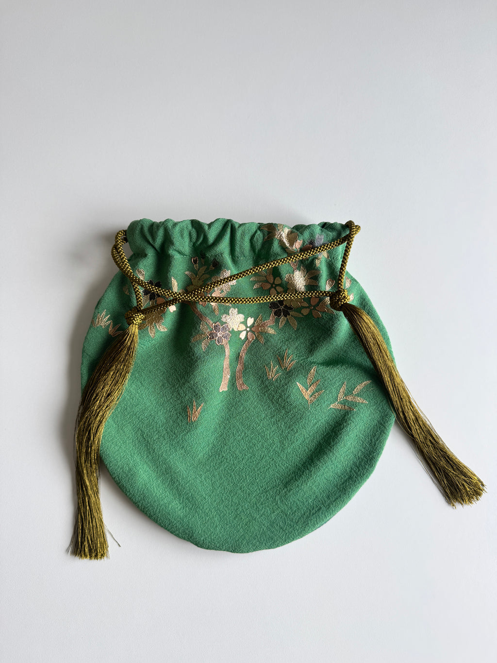 Tassel Drawstring Silk Bag