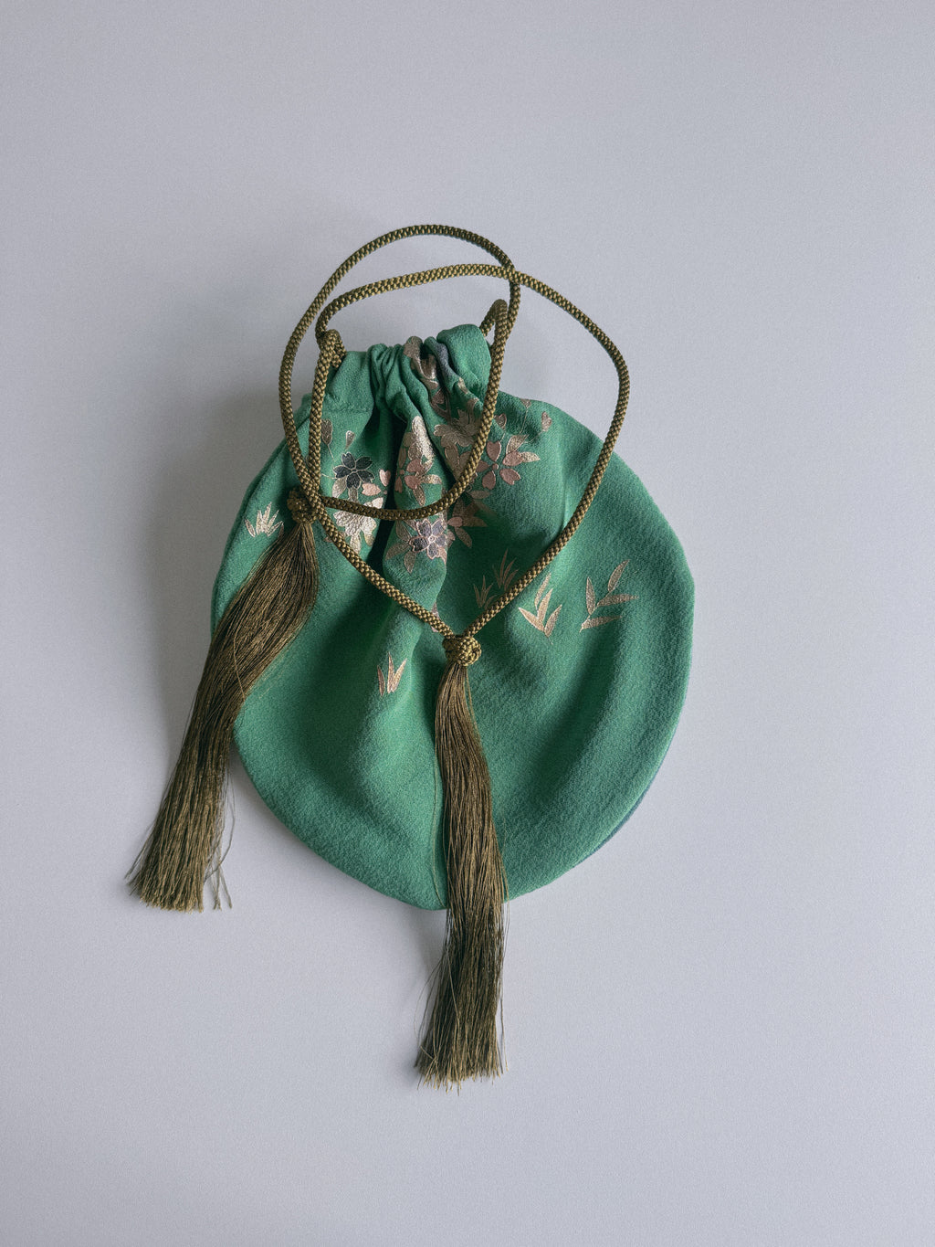 Tassel Drawstring Silk Bag