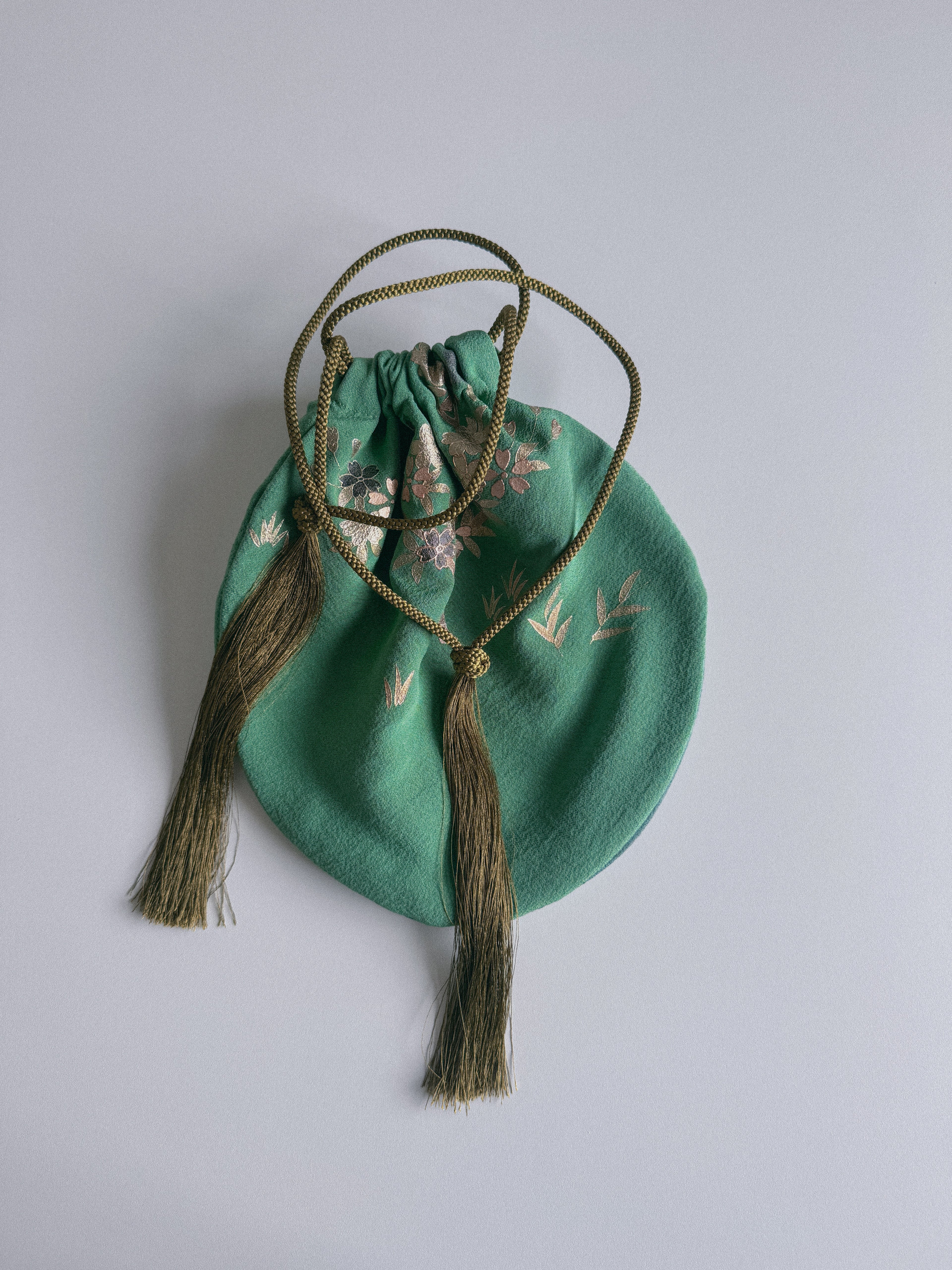 Tassel Drawstring Silk Bag